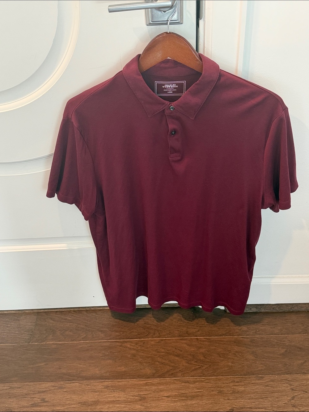 Charles Tyrwhitt Burgundy Short Sleeve Polo